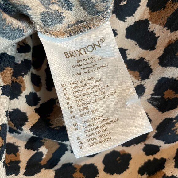 Brixton Leopard Print Cropped Button-Down Shirt; Size S - Picture 5 of 5